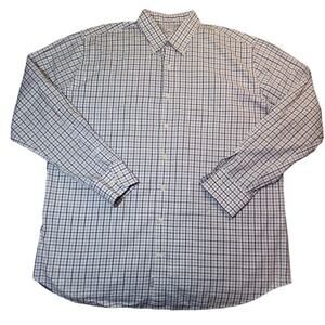Peter Millar Crown Crafted Men’s Button-Down Shirt – XL – White/Gray Check – EUC